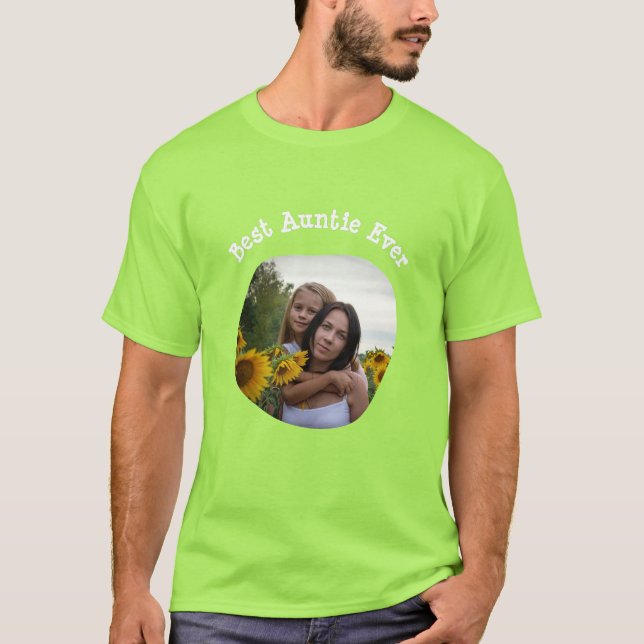 Camiseta A melhor tia Ever BAE carregue sua foto quadrada (Frente)