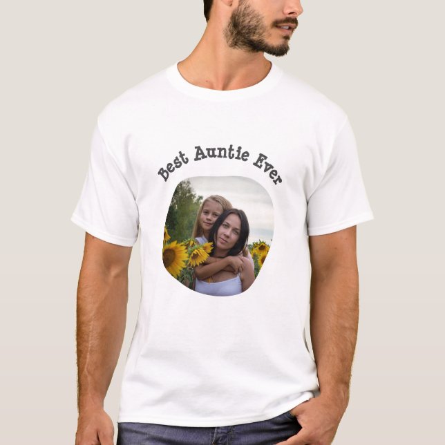 Camiseta A melhor tia Ever BAE carregue sua foto quadrada (Frente)