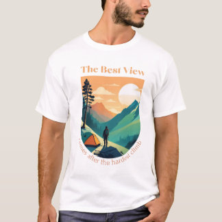 Camiseta A melhor vista vem depois da escalada mais difícil
