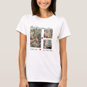 Camiseta A melhor vovó de colagem fotográfica que te amamos