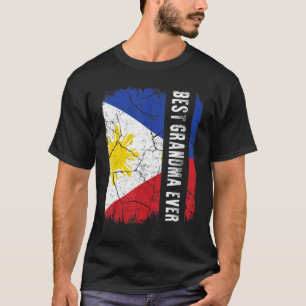 Camiseta A melhor vovó filipina que já tomou bandeira Mãe d