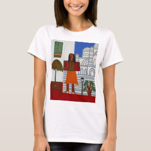 Camiseta A menina aciganada na frente de Sacre Coeur 2006