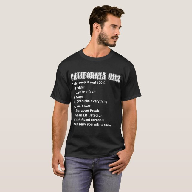 Camiseta a menina de Califórnia mantê-lo-á lo 100% prideful (Frente Completa)