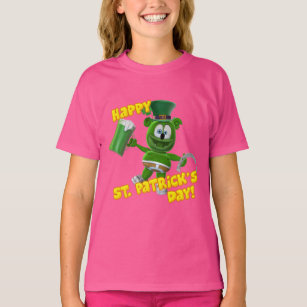 Camiseta A menina de dia do St Patrick gomoso do urso