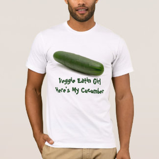 Camiseta A menina de Eatin do vegetariano aqui é meu pepino