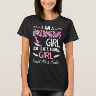 Camiseta A menina de Wakeboarding gosta do Normal exceto