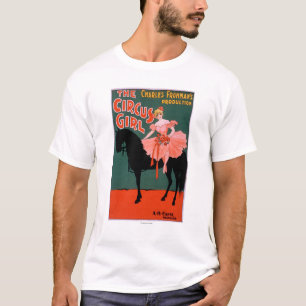 Camiseta A menina do circo - mulher no teatro do cavalo