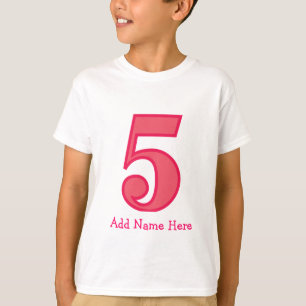 Camiseta a menina do número cinco, adiciona o nome aqui