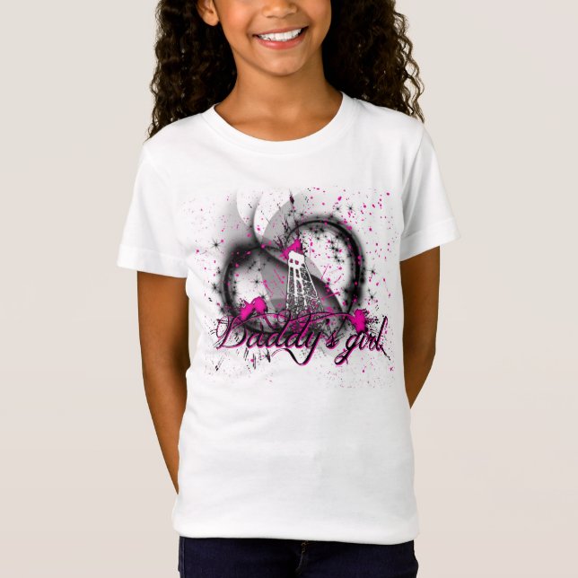 Camiseta A menina do pai para miúdos (Frente)