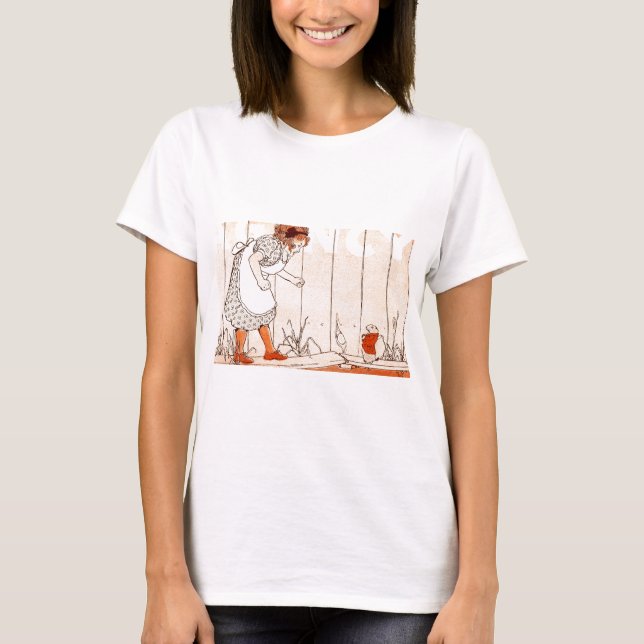Camiseta A menina encontra as patas da almofada o cão de (Frente)