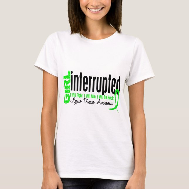 Camiseta A menina interrompeu 1 doença de Lyme (Frente)