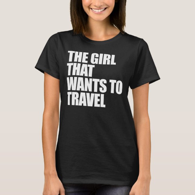 Camiseta A menina que quer viajar (Frente)