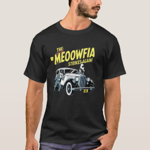 Camiseta A Meoowfia Ataca Novamente Retro Gato Mafia Engraç