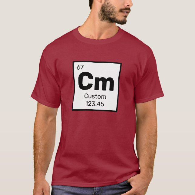 Camiseta A Mesa Periódica - T-Shirt de Elemento Personaliza (Frente)