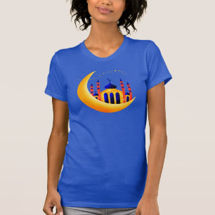 Camiseta A mesquita azul & Dourado no crescente Moons