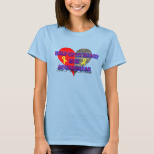 Camiseta A metade de meu coração está em Afeganistão