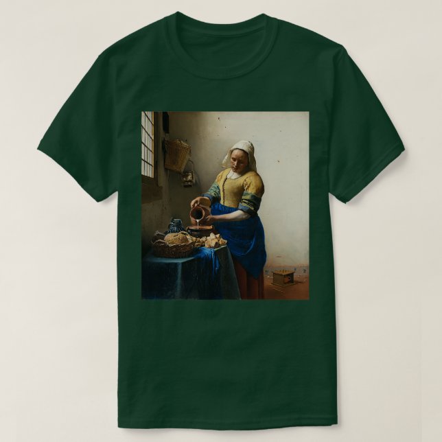 Camiseta A Milkmaid 1658 Johannes Vermeer (Frente do Design)