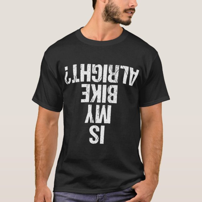 Camiseta A minha bicicleta é engraçada, de cabeça para baix (Frente)