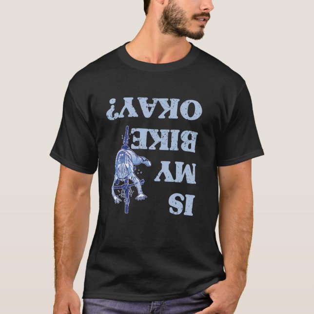 Camiseta A minha bicicleta está bem engraçado, sarcástico B (Frente)