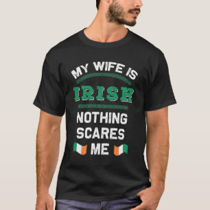 Camiseta A minha esposa é a Irish Eire Republic Ireland Roo