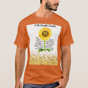 Camiseta À Minha Filha Urso Mama Girassol Clássica Sujeira