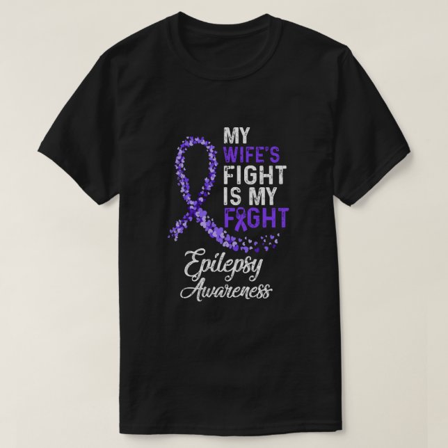 Camiseta A Minha Luta Contra A Epilepsia, O Cancer Awarene (Frente do Design)