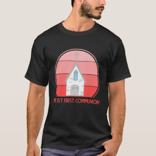 Camiseta A minha primeira Igreja Rosa Religiosa Religiosa C