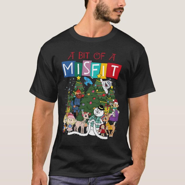 Camiseta A Misfit Island Christmas Rudolph The Red Nosed Re (Frente)