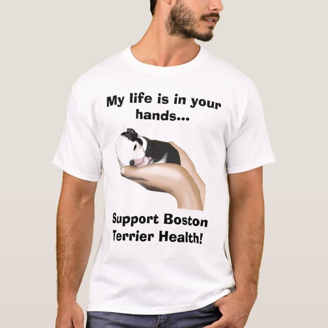 Camiseta A mitra apoia a saúde de Boston Terrier (Frente)