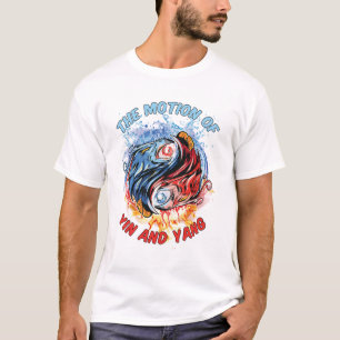 Camiseta A Moção De Yin E Yang Men White