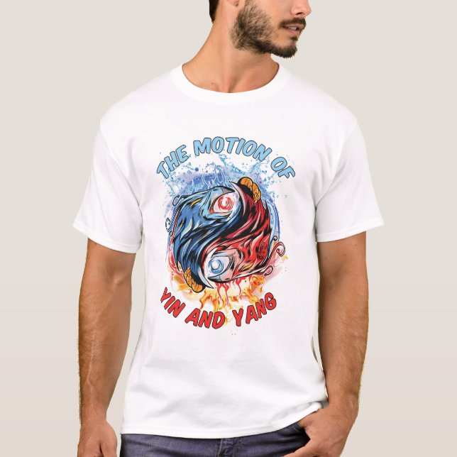 Camiseta A Moção De Yin E Yang Men White (Frente)