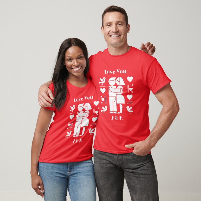 Camiseta A modern Bauhaus personalized Valentine’s Day (Unissex)