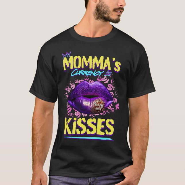 Camiseta A moeda da minha mãe é Kisses Mens (Frente)