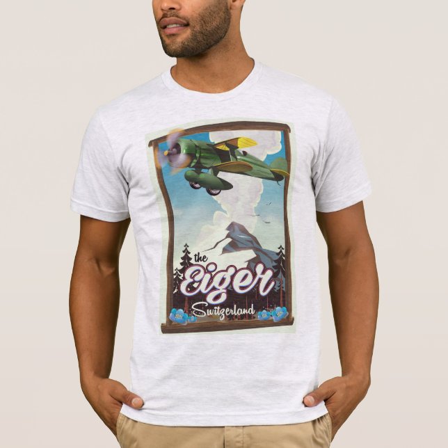 Camiseta A Montanha Eiger, poster de viagens de Suiça (Frente)