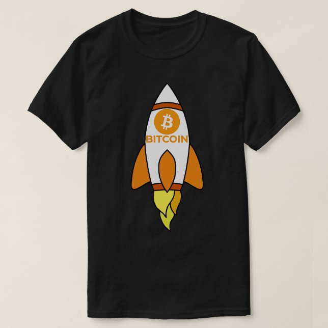 Camiseta À Moon Rocket Bitmoney (Frente do Design)