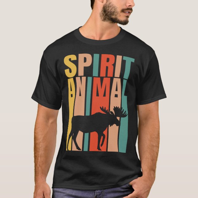 Camiseta A Moose É O Meu Retro De Animais Espirituosos (Frente)