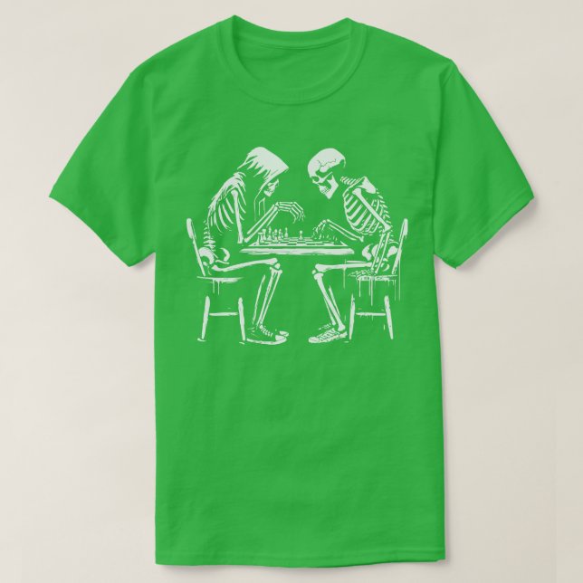 Camiseta a morte joga xadrez (Frente do Design)