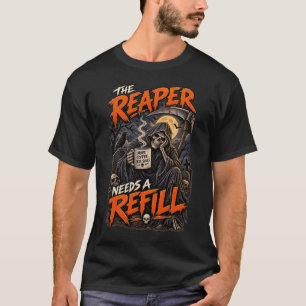 Camiseta A Morte Precisa de um Reabastecimento Humor de Caf