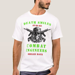 Camiseta A Morte Sorri Engenheiros de Combate crânio Tátic