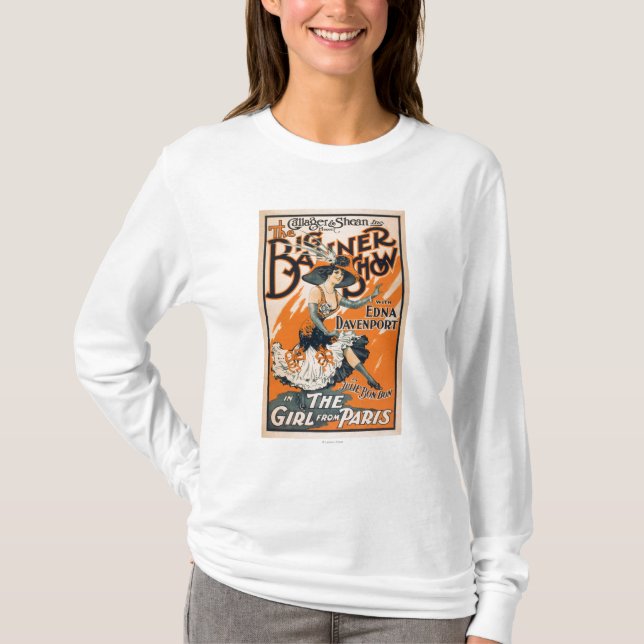 Camiseta A mostra grande da bandeira "a menina de Paris " (Frente)