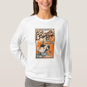 Camiseta A mostra grande da bandeira "a menina de Paris "