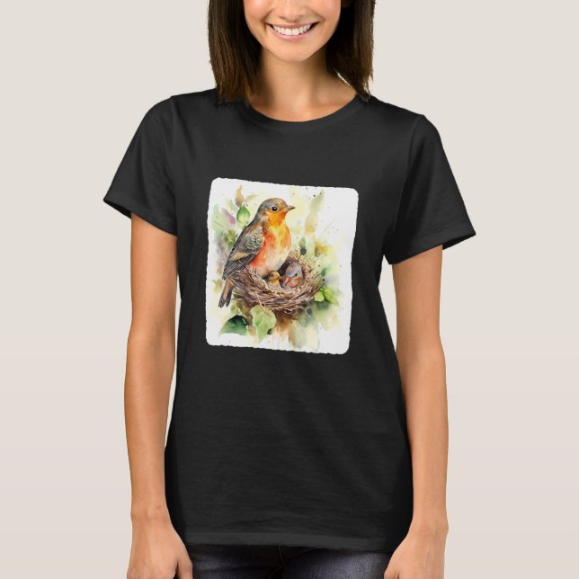 Camiseta A Mother Bird Feeding Her Chicks Bird Feeding Youn (Frente)