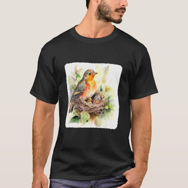 Camiseta A Mother Bird Feeding Her Chicks Bird Feeding Youn (Frente)