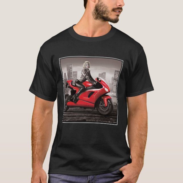 Camiseta A motocicleta de Marilyn (Frente)