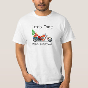 Camiseta A motocicleta de Papai Noel deixa o Feliz Natal do