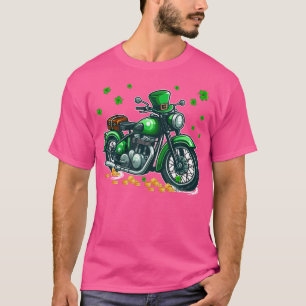 Camiseta A Motocicleta Do Dia De Patrick Choca Com Sorte.
