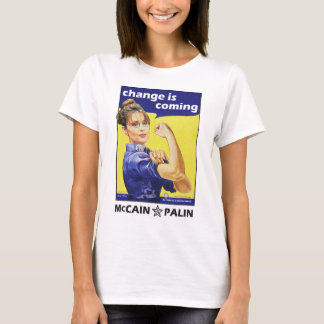 Camiseta a "mudança é" Mccain/Partido Republicano de vinda