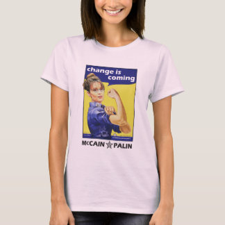 Camiseta a "mudança é" Mccain/Partido Republicano de vinda