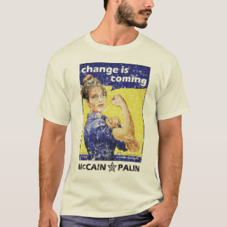 Camiseta a "mudança é" McCain/Partido Republicano de vinda