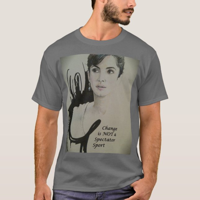 Camiseta A mudança não é um espectador Impressão de arte de (Frente)